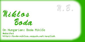 miklos boda business card